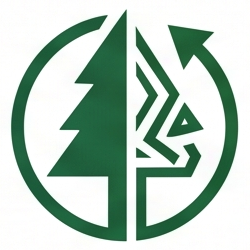 Wood recycling processing icon